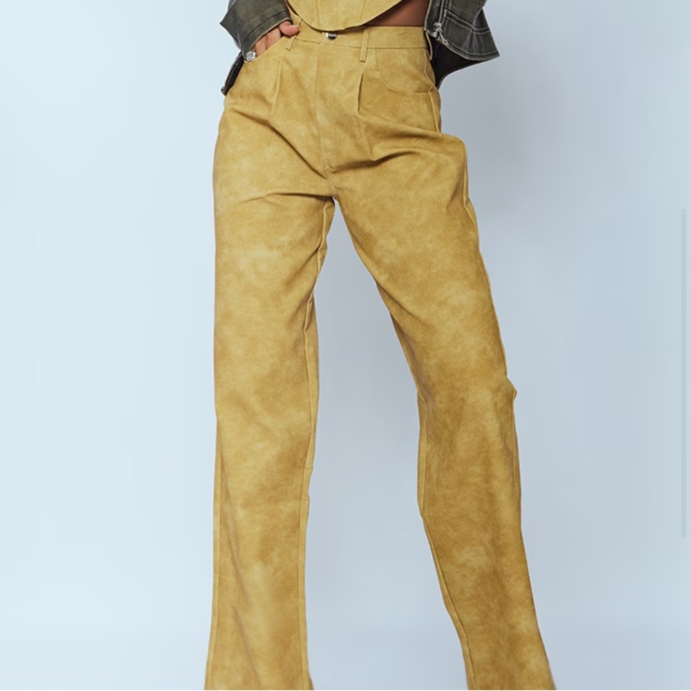 Mustard Faux Suede Pants